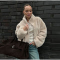 Damen Schockierende Kurzjacke aus luxuriösem Kunstfell