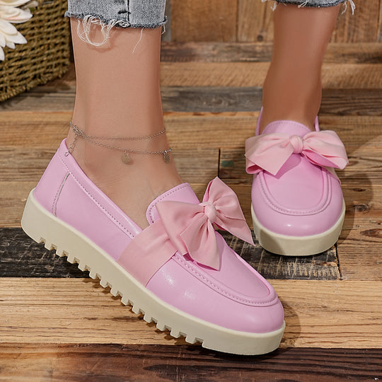 Damen Loafers mit dekorativem Schleifen-Design und rutschfester Sohle R&B