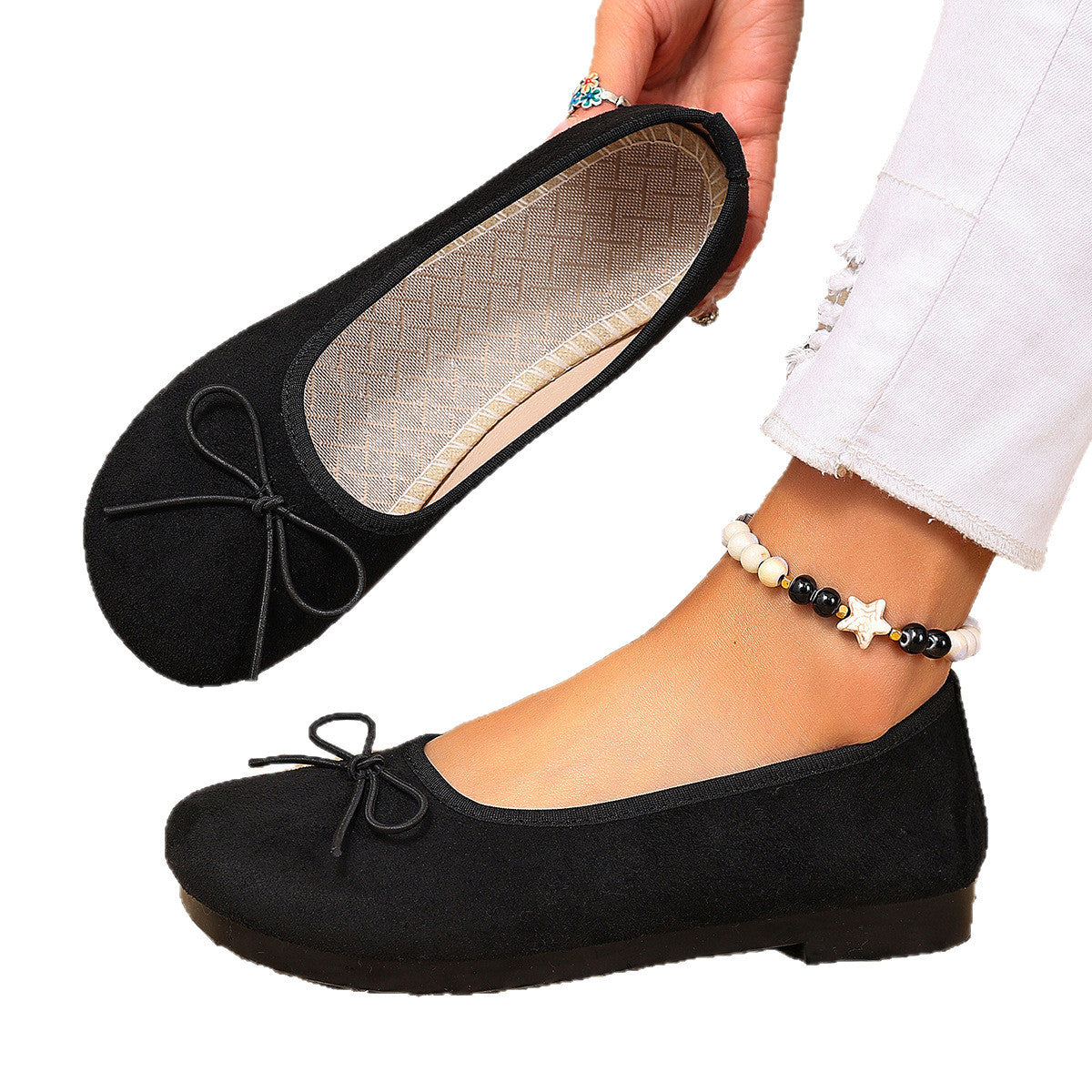 Damen Ballerinas mit feinem Schleifen-Design R&B