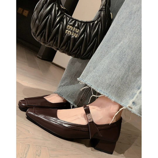 Damen elegante Slingpumps mit modischem Riemchen und komfortablem Blockabsatz R&B