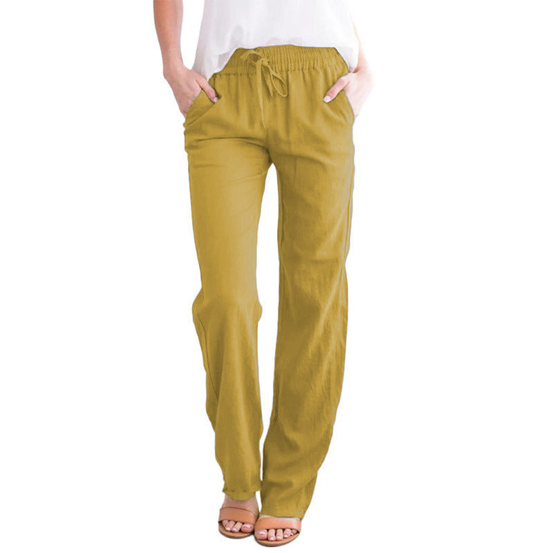 Damen Weite Hose mit elastischem Bund und praktischen Seitentaschen R&B
