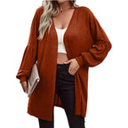 Damen Oversize Cardigan mit eleganten Puffärmeln