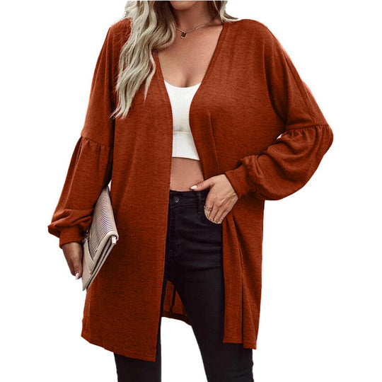 Damen Oversize Cardigan mit eleganten Puffärmeln R&B