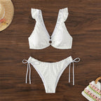Damen Bikini-Set mit verstellbaren Trägern und frilly Details R&B