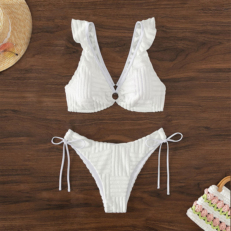 Damen Bikini-Set mit verstellbaren Trägern und frilly Details R&B