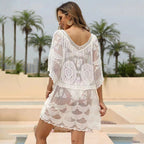Damen eleganter Häkel-Strandüberwurf R&B