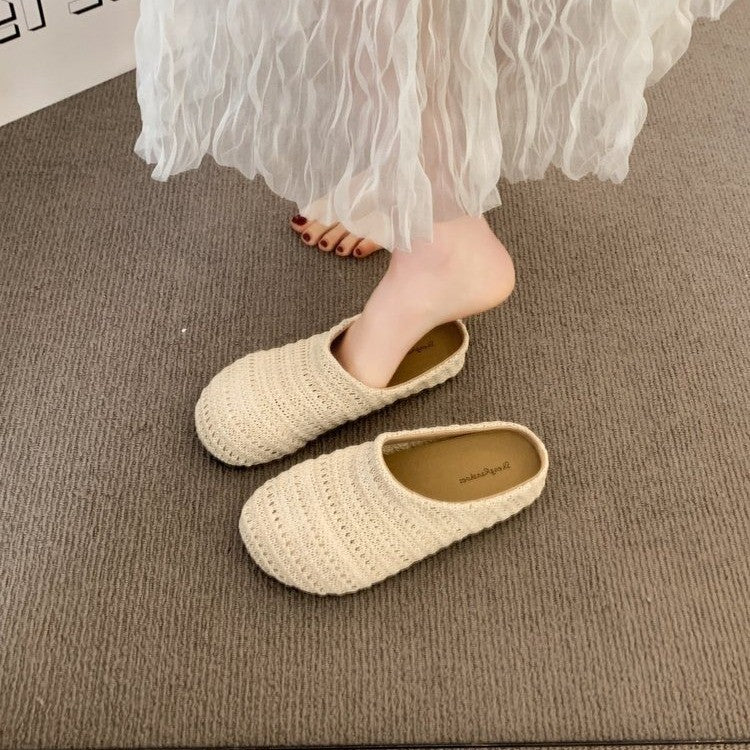 Damen komfortable Hüttenschuhe mit atmungsaktiver Strickstruktur R&B