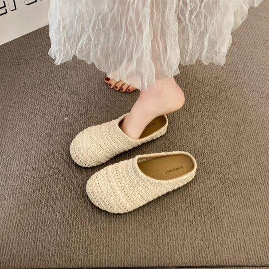 Damen komfortable Hüttenschuhe mit atmungsaktiver Strickstruktur R&B