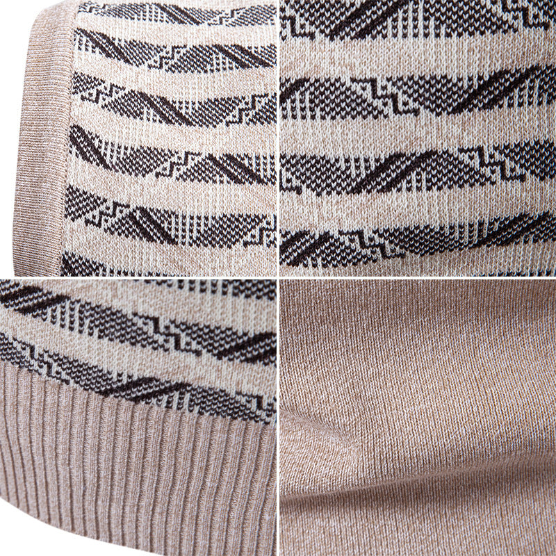 Herren ärmellose Strickjacke mit modernem Zopfmuster R&B