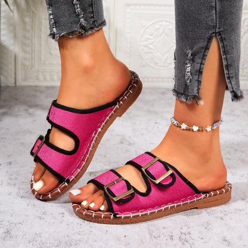 Damen offene Riemchensandalen mit verstellbaren Schnallen R&B