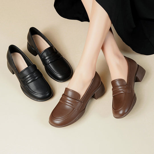 Damen Elegante Mokassins mit modischem Design und komfortablem Blockabsatz R&B