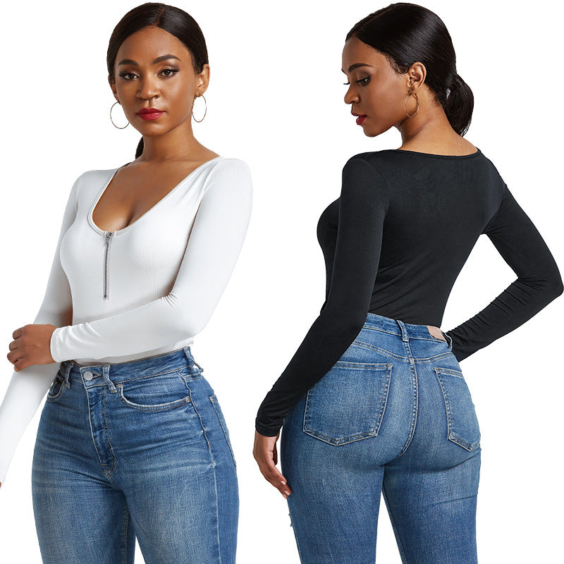 Damen Eleganter Langarmbody aus angenehmem Stretchmaterial R&B