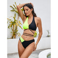 Damen Triangel-Bikini mit asymmetrischem Design und modischen BindR&Bändern R&B