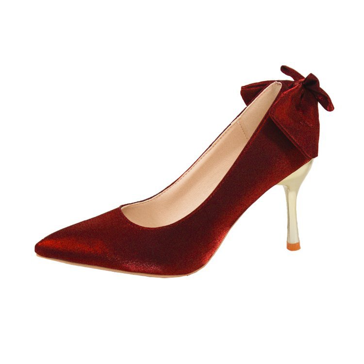 Damen elegante Spitzen-Pumps mit modischem Schleifenakzent R&B