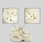 Damen Dekorative Clogs mit floralen Applikationen und rutschfester Sohle