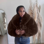 Damen Kuschelige Felljacke im Trend R&B