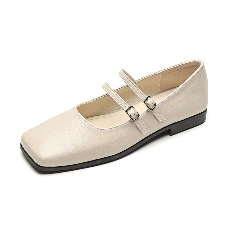 Damen zeitlose und elegante Mary-Jane Schuhe mit doppeltem Riemen