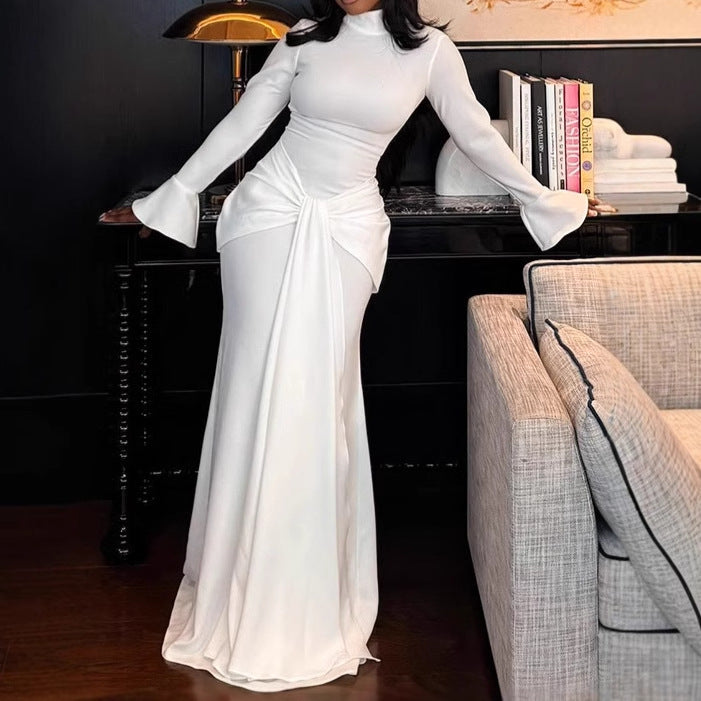 Damen Elegantes Maxikleid mit figurbetontem Schnitt und Rüschendetails R&B