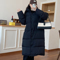Damen Lange Pufferjacke mit Kapuze und voluminösem Schnitt R&B