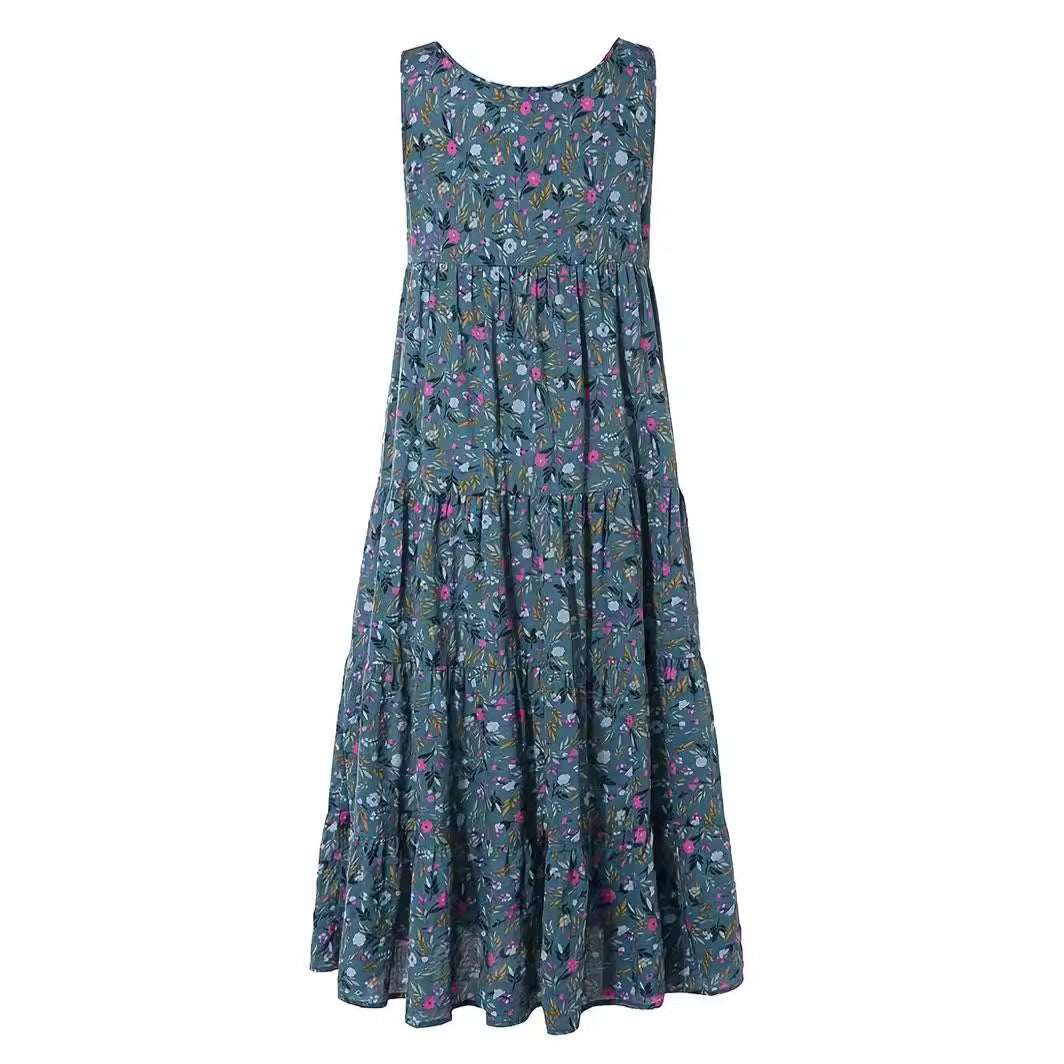 Damen Langes Freizeitkleid mit floralem Design R&B