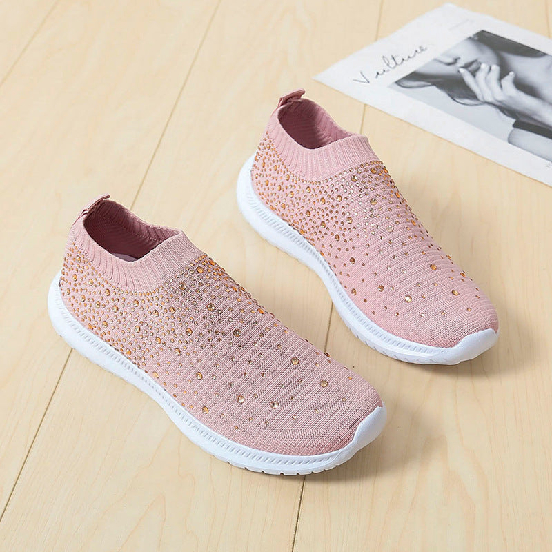 Damen Glitzernde Slip-On Sneaker mit atmungsaktivem Obermaterial und rutschfester Sohle R&B