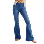 Damen Flared Jeans mit hohem Bund und figurbetontem Schnitt