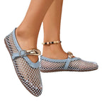 Damen stilvolle Netzschuhe mit modischem Riemen R&B