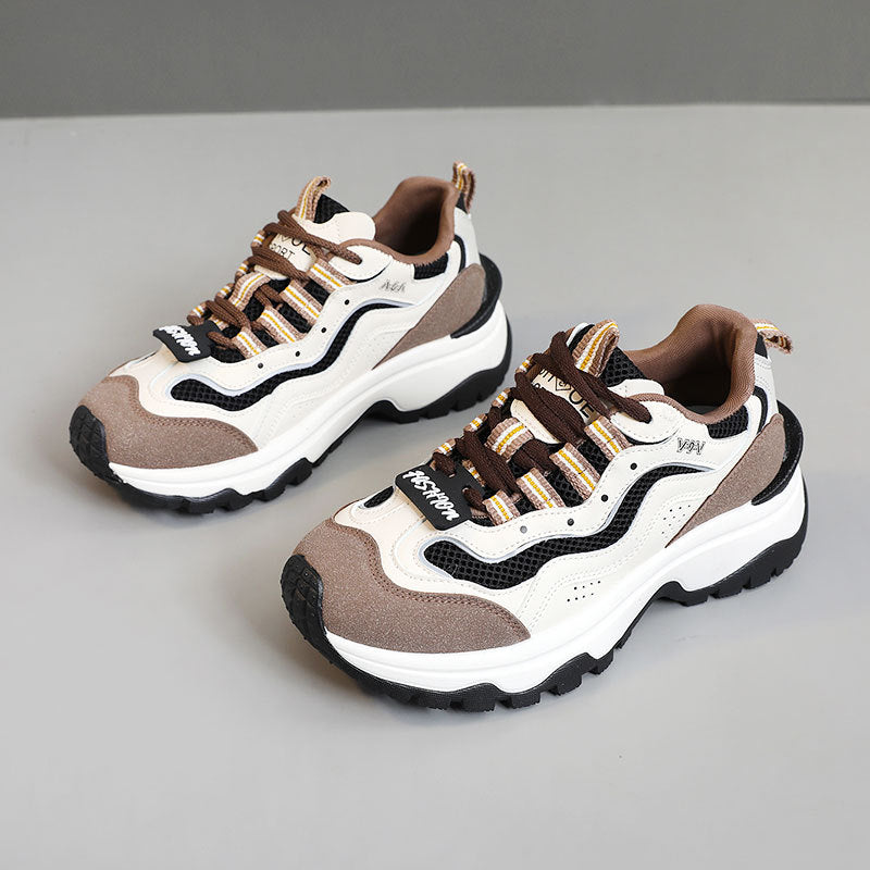 Damen Sportliche Chunky Sneakers mit atmungsaktiver Mesh-Oberfläche und gummierter Sohle R&B