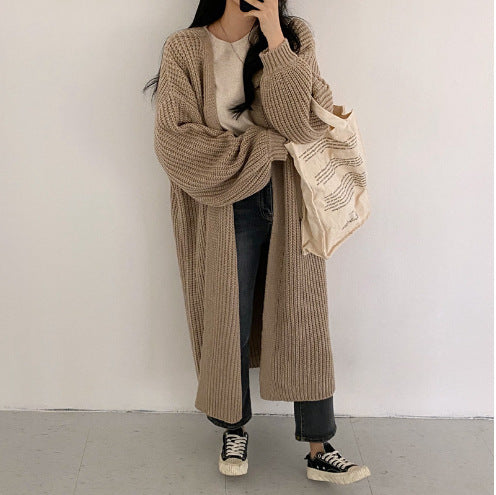 Damen Grobstrick Cardigan mit offenem Schnitt R&B