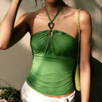 Damen Haltertop mit Schlaufen-Design und figurformender Passform R&B