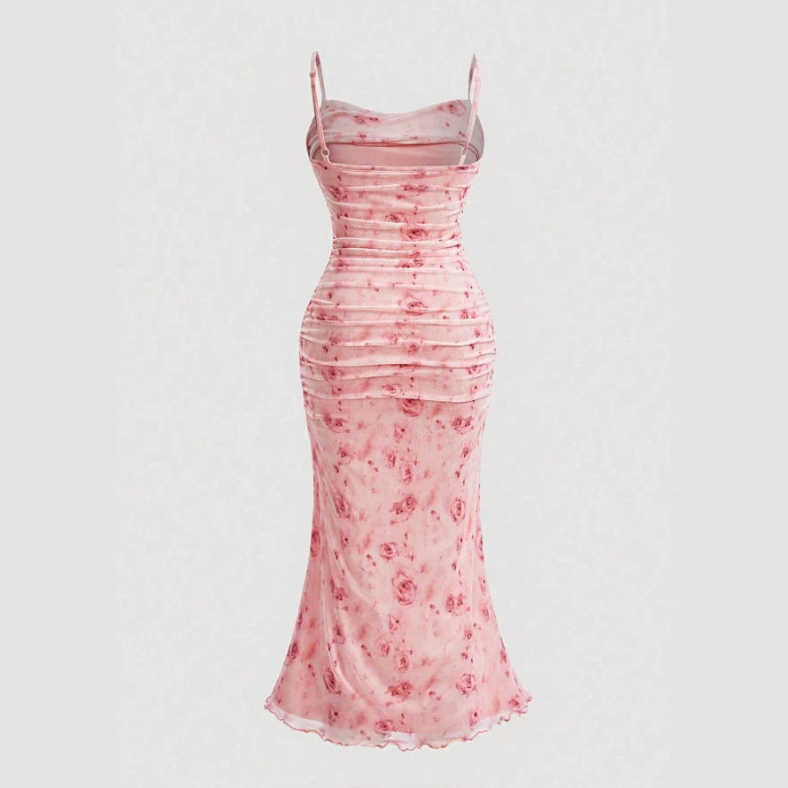 Damen Wickelkleid mit Rüschendetails und floraler Struktur R&B