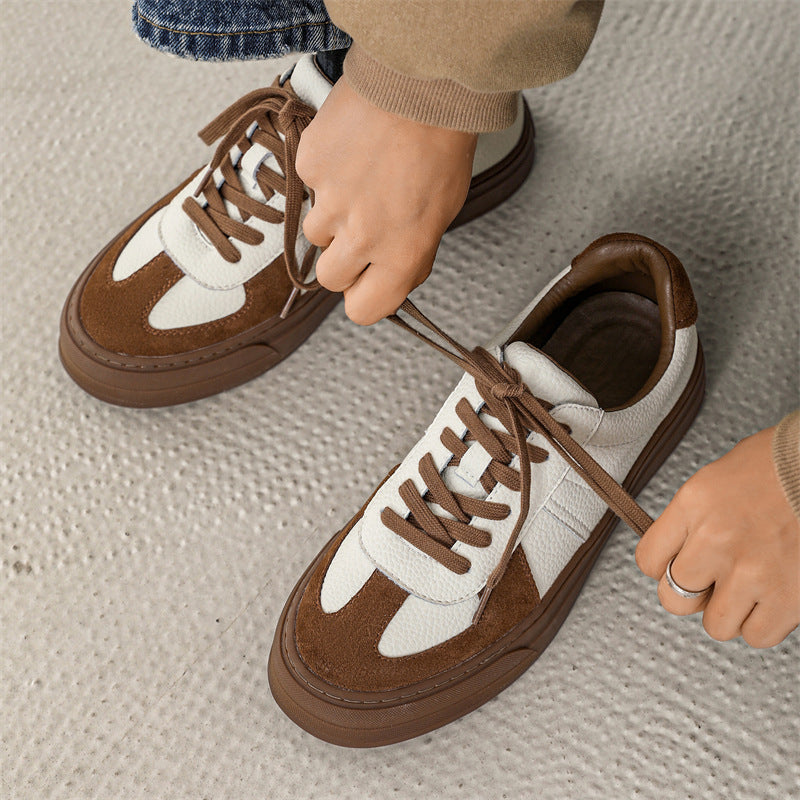 Damen Trendige Freizeit Sneakers mit hochwertiger Leder- und Wildleder-Kombination R&B