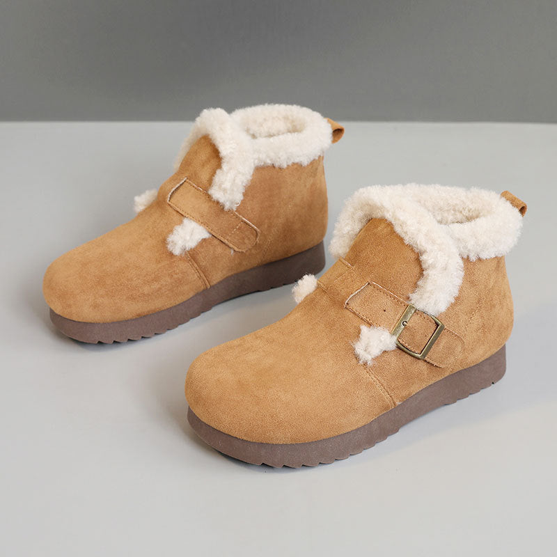 Damen Bequeme Winterstiefeletten mit weichem Innenfutter und modernem Riemendesign R&B