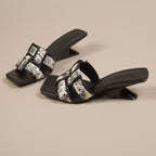 Damen Elegante Slingback-Pantoletten mit modischem Riemen und hoher Absatzform R&B
