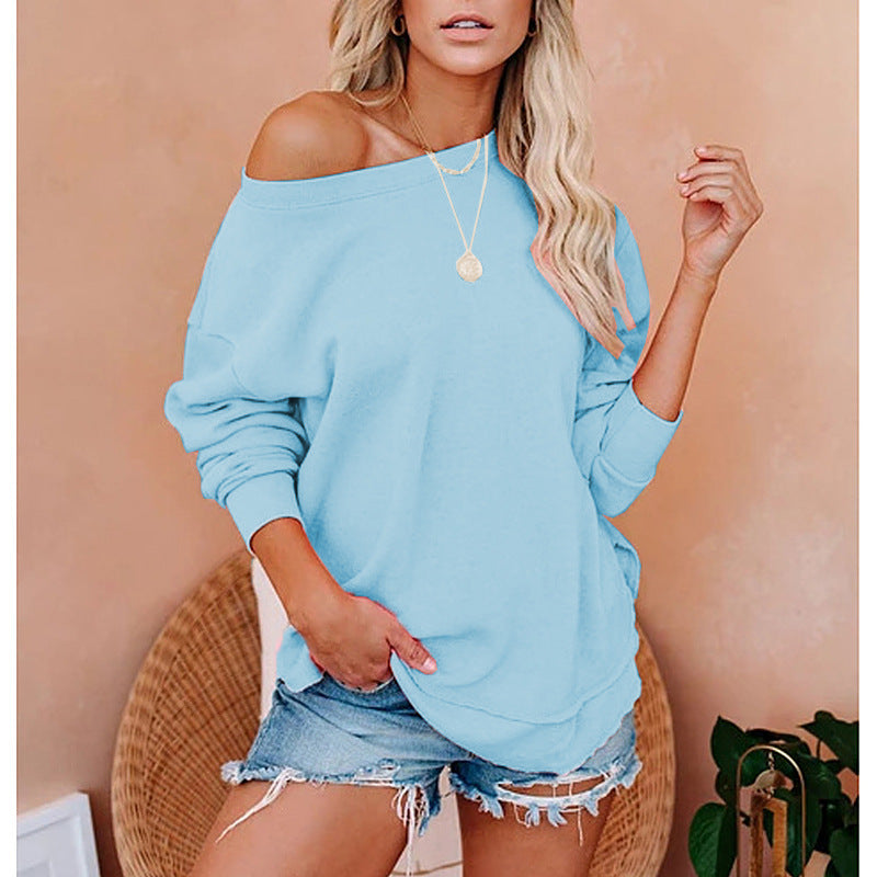 Damen Oversized Sweatshirt mit Schulterdesign R&B