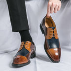 Herren Elegante Schnürschuhe mit zweifarbiger Lederoptik R&B