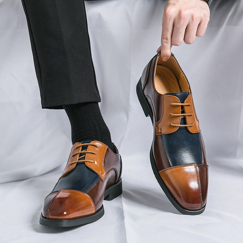 Herren Elegante Schnürschuhe mit zweifarbiger Lederoptik R&B