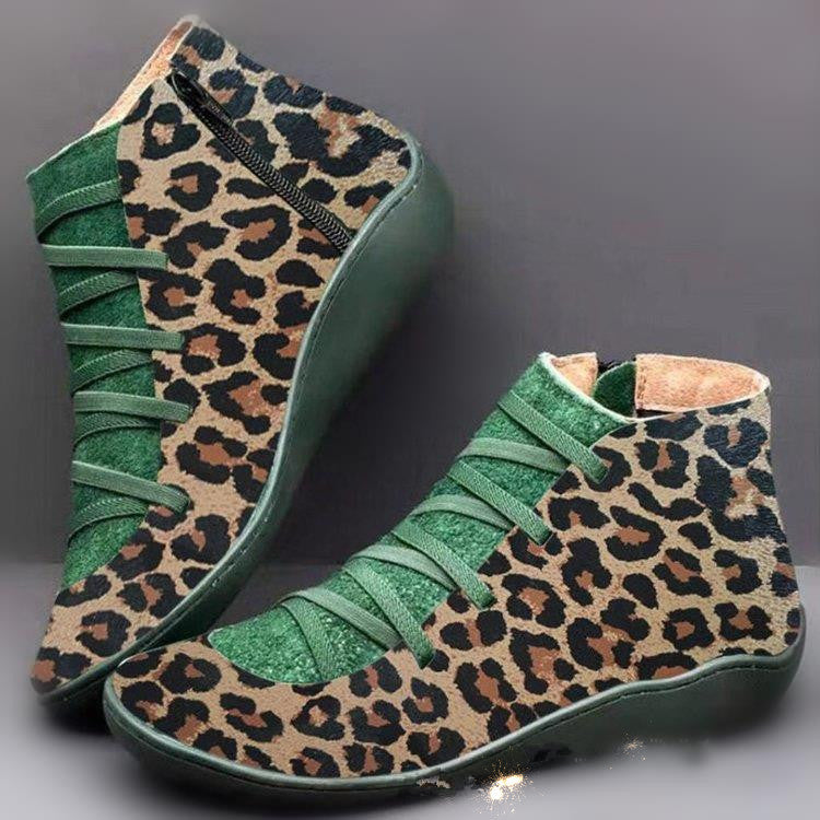 Damen nan knöchelhoher Softleder-Sneakerboot mit seitlichem Reißverschluss elastischer Zierschnürung und ergonomischer Komfortsohle R&B