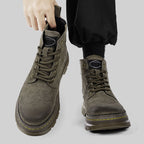 Damen Modische Schnürstiefel mit strapazierfähiger Sohle und hohem Schaft