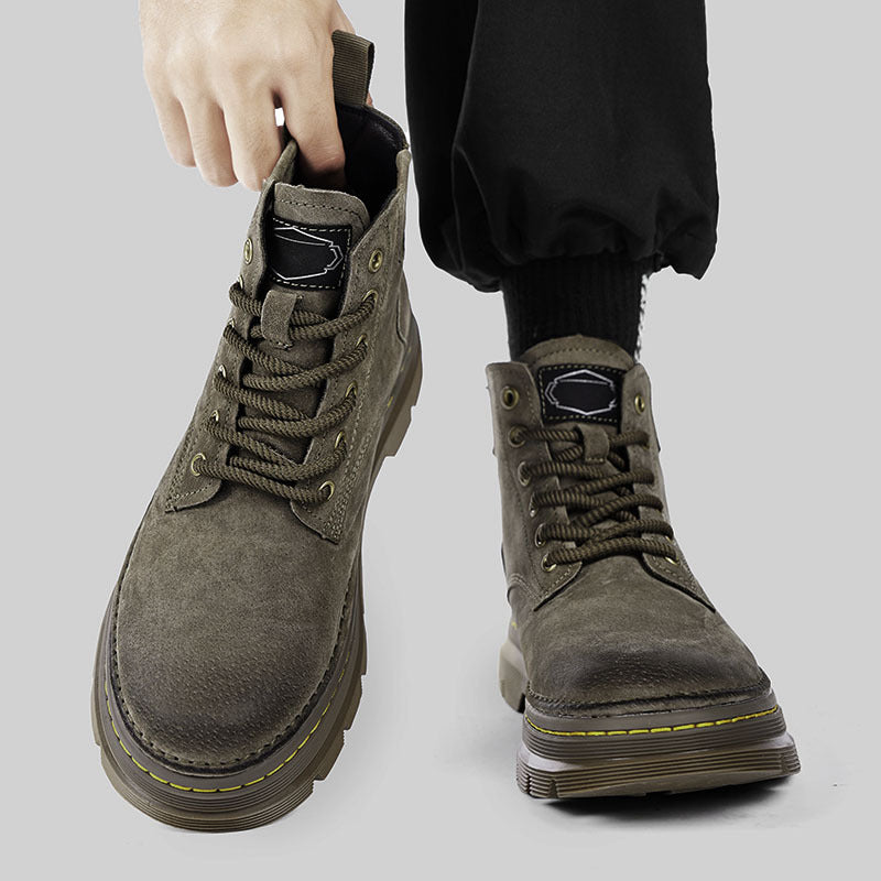 Damen Modische Schnürstiefel mit strapazierfähiger Sohle und hohem Schaft
