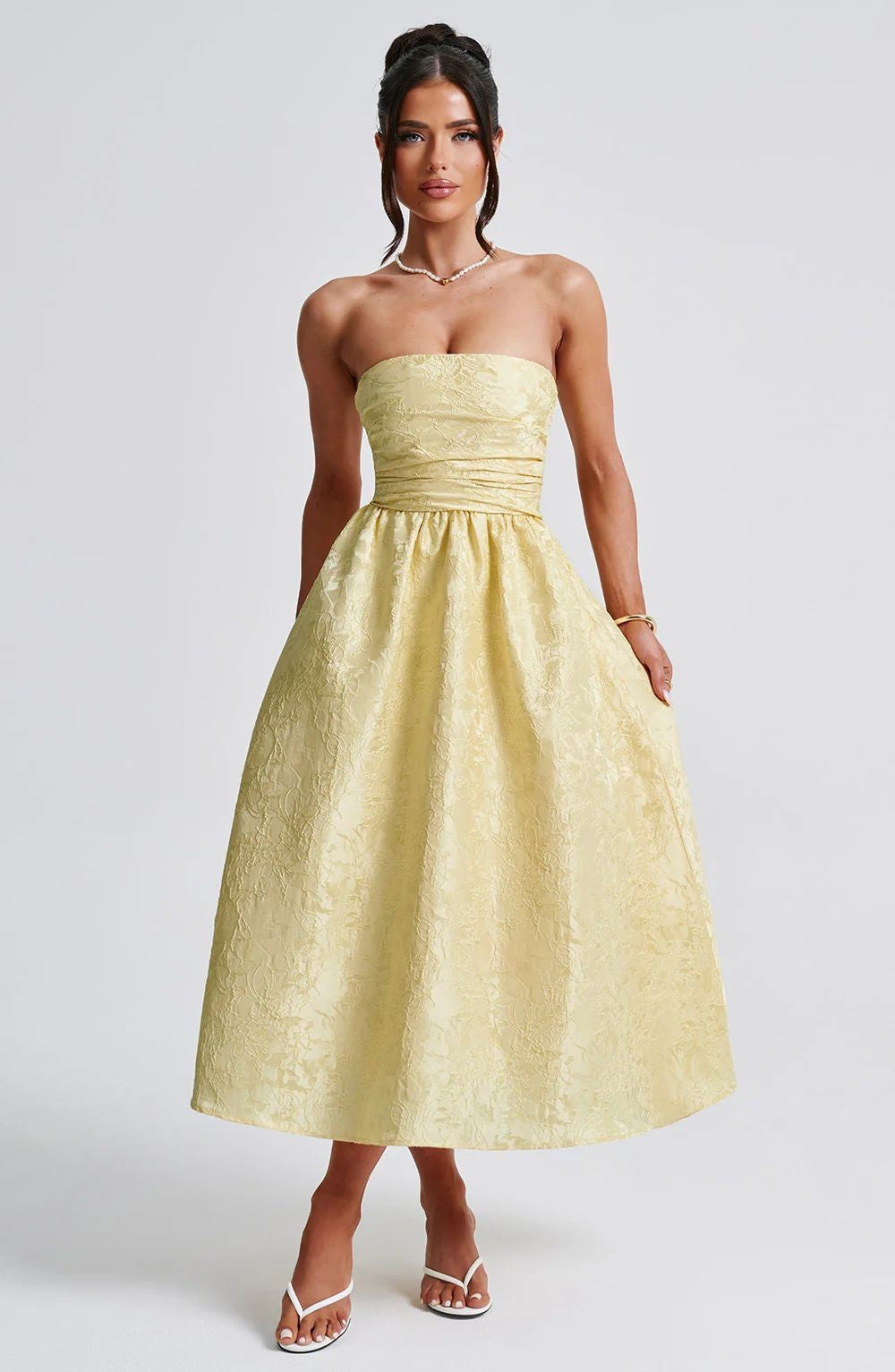Damen Tailliertes Cocktailkleid mit schimmerndem Stoff und elegantem Bustier R&B