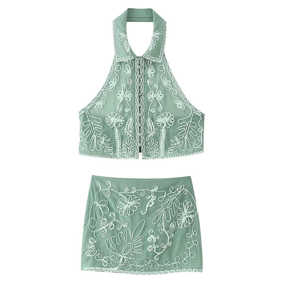 Damen Rock mit floralen Stickereien R&B
