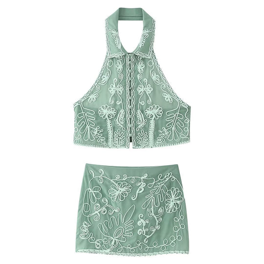 Damen Rock mit floralen Stickereien R&B
