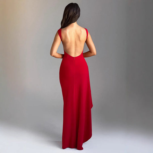 Damen Abendkleid mit hohem Schlitz und Raffungen R&B