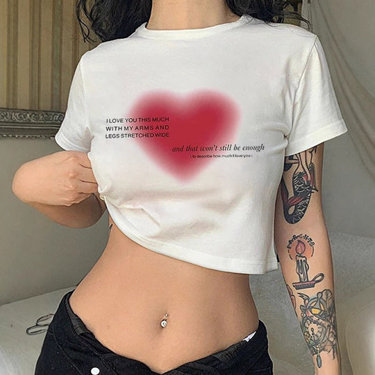 Damen Crop-T-Shirt mit fröhlichem Kirschmotiv R&B