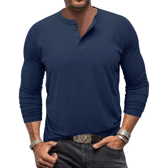 Herren Langarm-Hemd mit Knopfleiste und hautfreundlichem Baumwollstoff R&B