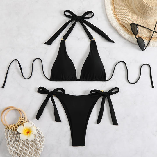Damen Triangel-Bikini mit verstellbaren Schleifen R&B