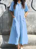 Damen Hemdkleid mit Knopfdetails und praktischen Taschen R&B