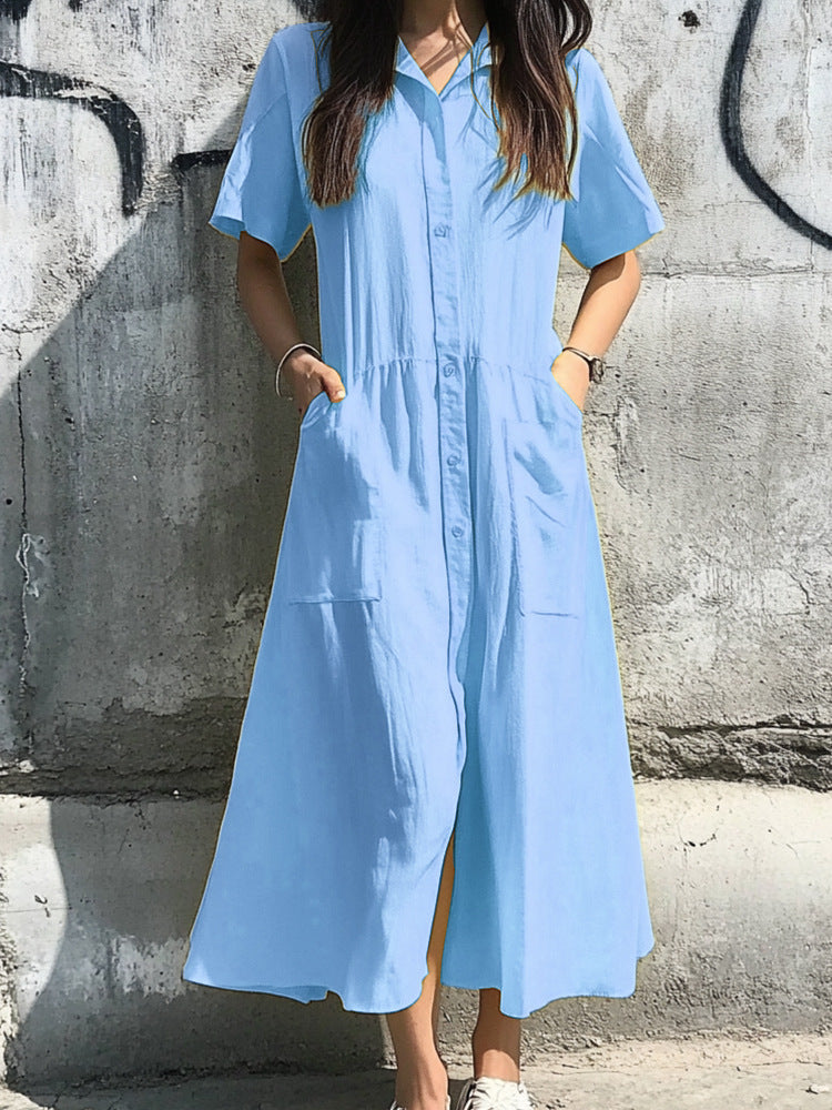 Damen Hemdkleid mit Knopfdetails und praktischen Taschen R&B