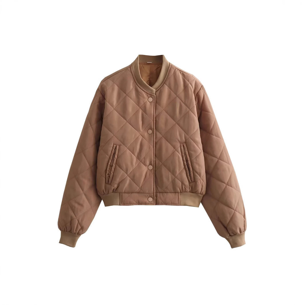 Damen gesteppte Kurzjacke mit praktischem Knopfverschluss R&B